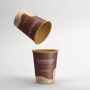 Free 2 Paper Coffee Cup Mockup (PSD)
