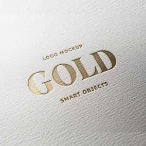 Free Gold Foil Embossed Logo Mockup (PSD)