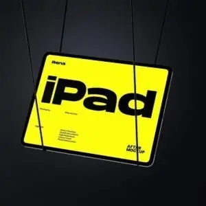 Free Hanging iPad Mockup (PSD)