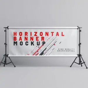 Free Horizontal Advertisement Banner Mockup (PSD)