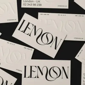 Free LEMON Embossed Business Card Mockup (PSD)