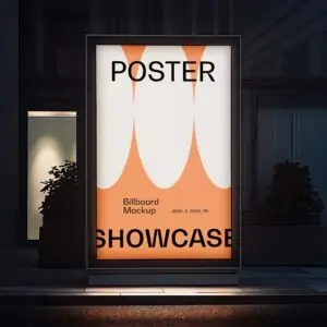 Free Lightbox Frame Poster Mockup (PSD)