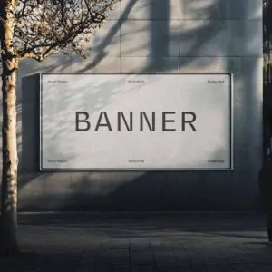 Free Outdoor City Wall Banner Mockup