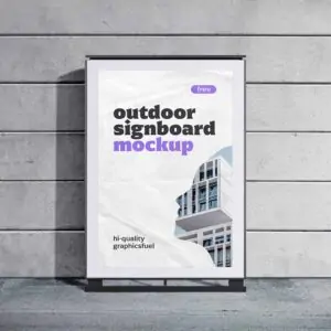 Free Outdoor Signboard Mockup (PSD)