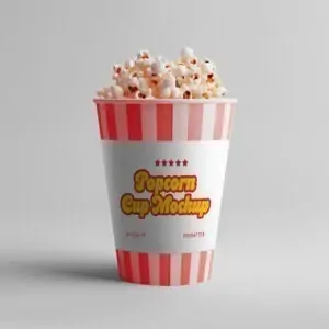 Free Popcorn Paper Bucket Mockup Template - PSD