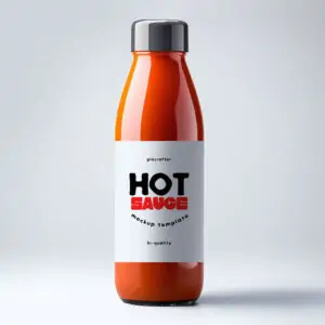 Free Sauce Glass Bottle Mockup (PSD)