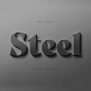 Free Sharp Steel 3D Logo Mockup (PSD)