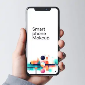 Free Smartphone In Hand Mockup (PSD)