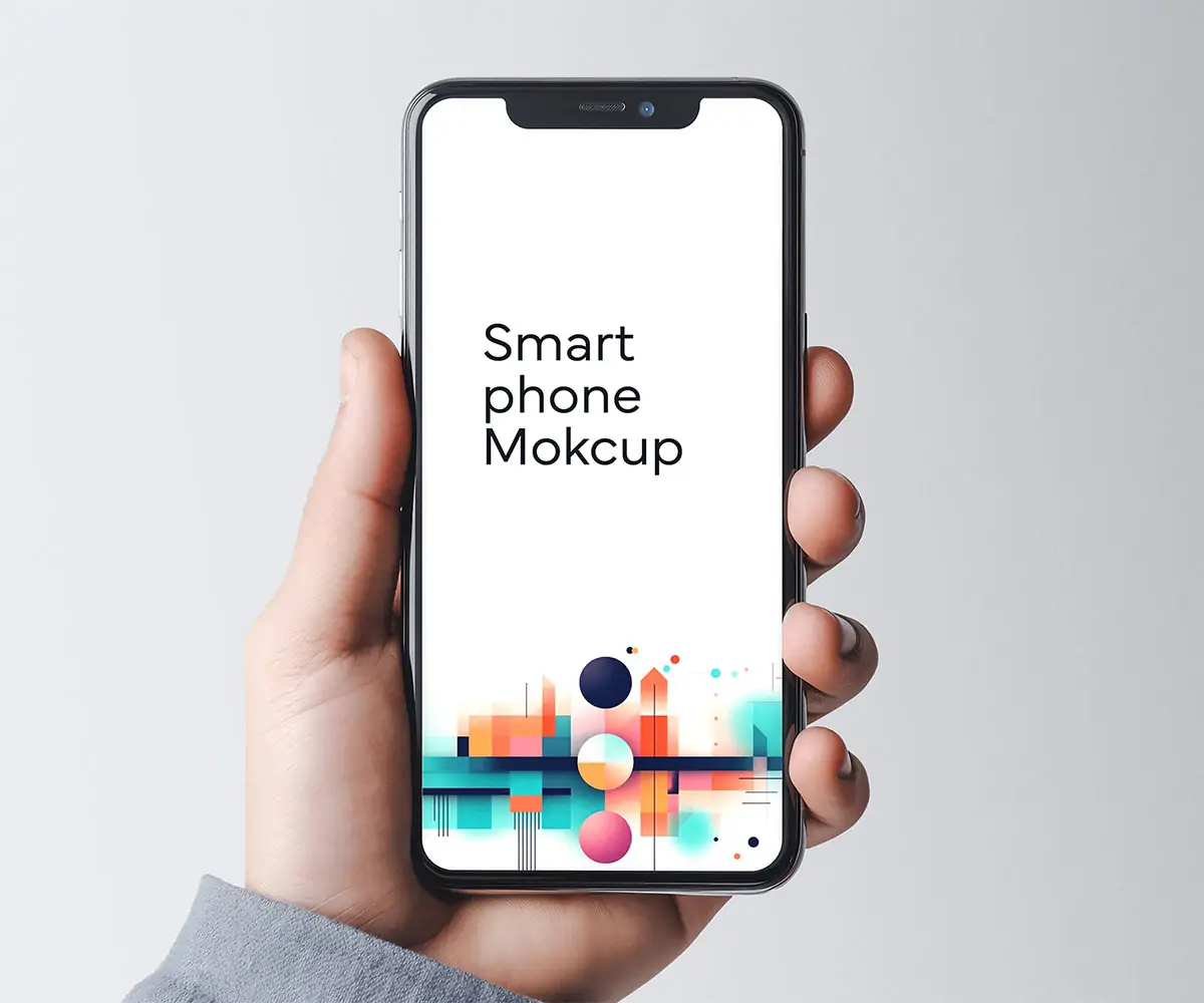 Free Smartphone In Hand Mockup (PSD)