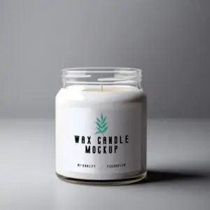 Free Wax Candle Glass Jar Mockup (PSD)