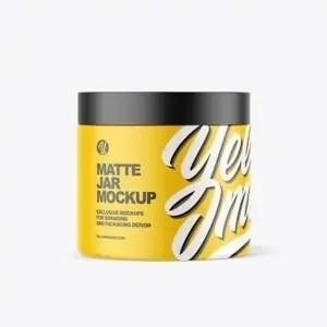 Free Matte Plastic Jar Front Mockup (PSD)