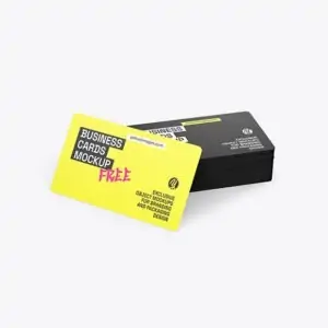 Free Stack of Business Cards Mockup (PSD)