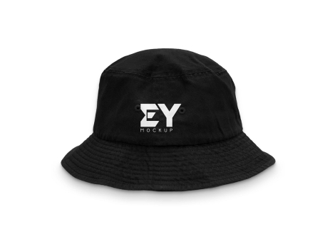 Black Bucket Cap Mockup