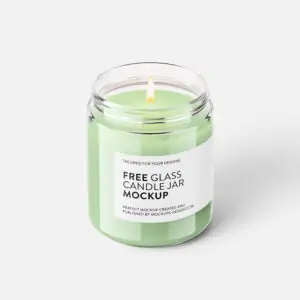 Free Glass Candle Jar Mockup (PSD)