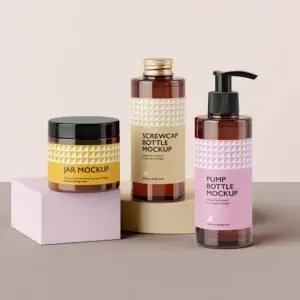 Free Cosmetic Set Packaging Mockup (PSD)