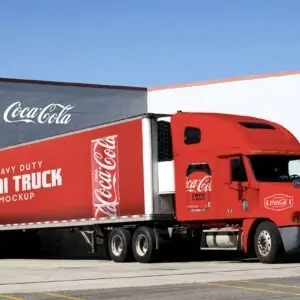 Free Heavy Duty Semi Truck Mockup (PSD)