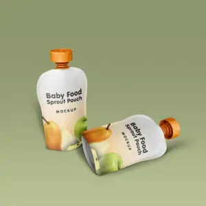 Complimentary Baby Food Spout Pouch Mockup (PSD)