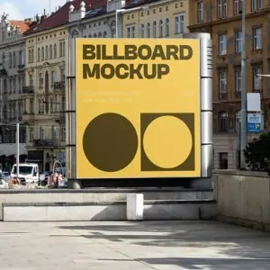Free Outdoor Square Billboard Mockup (PSD)