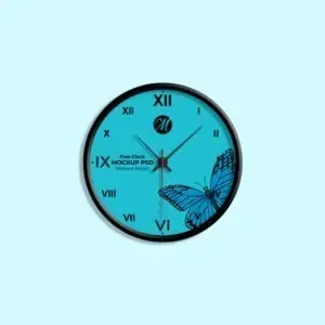 Free Round Clock Mockup (PSD)