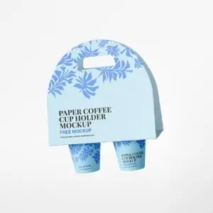Free Coffee Cup Paper Holder Mockup (PSD)