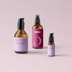 Free 3 Cosmetics Bottle Mockups (PSD)