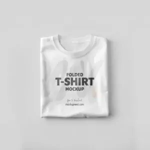 Free Folded White T-Shirt Mockup (PSD)