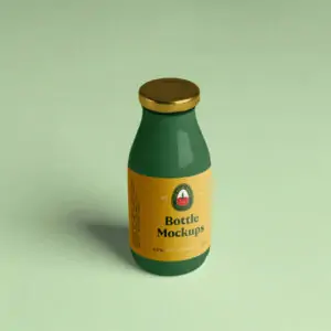 Free Glass Juice Bottle Mockup (PSD)