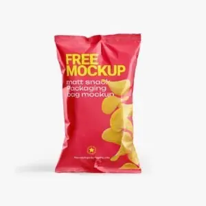 Free Snacks Packaging Bag Mockup (PSD)