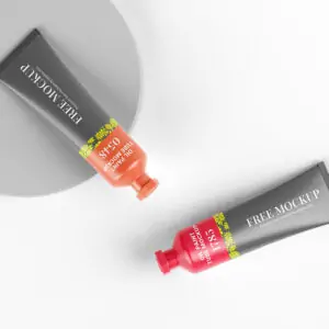 Free Oil Paint Plastic Tube Mockup (PSD)
