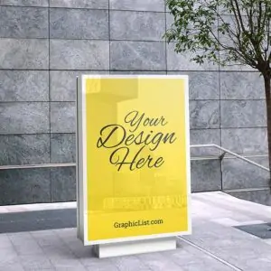 Free Outdoor Advertising Frame Mockup (PSD)