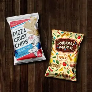 Free Snack Pack Plastic Pouch Packaging Mockup (PSD)