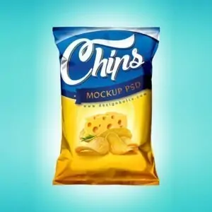 Free Snacks Plastic Bag Mockup (PSD)