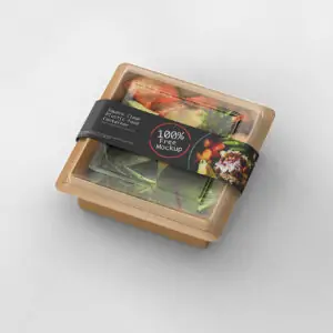 Free Plastic Square Food Container Mockup (PSD)
