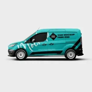 Free Van Side View Mockup (PSD)