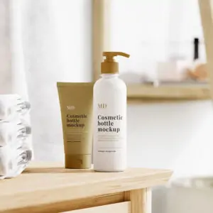 Free Cosmetic Tube & Bottle Mockup (PSD)
