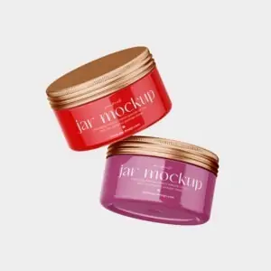Free Cosmetic Glass Jar Mockup (PSD)