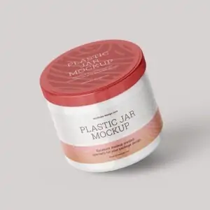 Free Plastic Cosmetic Jar Mockup (PSD)