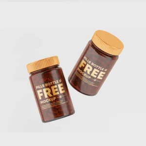 Free Pills Plastic Bottle Mockup (PSD)