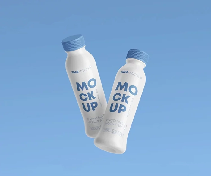 Free 2 Plastic Floating Bottle Mockup (PSD)