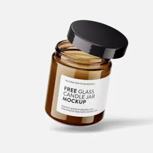 Free Candle Glass Jar Mockup (PSD)