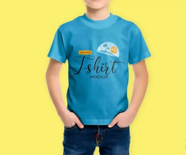 Free Little Boy / Kids T-Shirt Mockup (PSD)