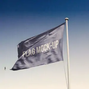 Free Realistic Waving Flag Mockup (PSD)