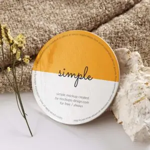 Free Round Coaster Branding Mockup (PSD)