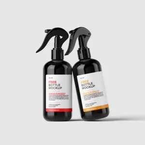 Free Trigger Spray Plastic Bottle Mockup (PSD)
