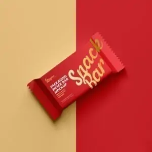 Free Snack - Chocolate Bar Packaging Mockup(PSD)