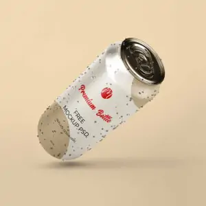 Free Soda Can Front & Side View Mockup (PSD)