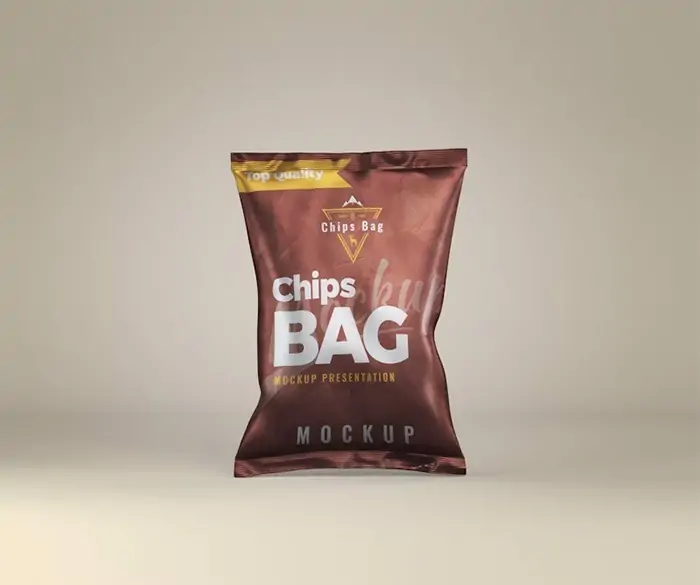 Free Front View Chips Bag Mockup (PSD)