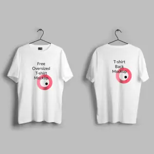 Free Oversized T-shirt Front & Back Mockup (PSD)