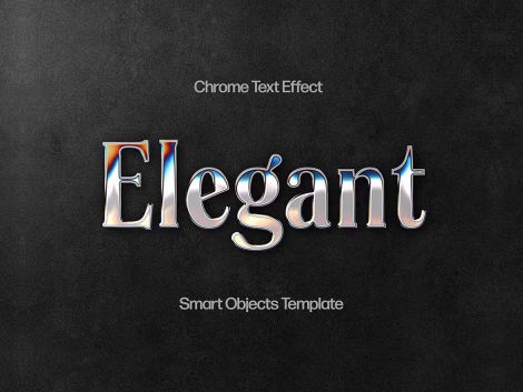 free elegant metal chrome text effect