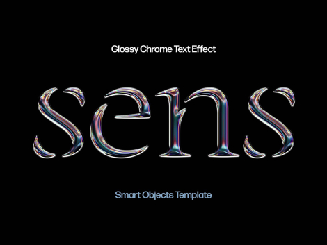 free glossy chrome text effect